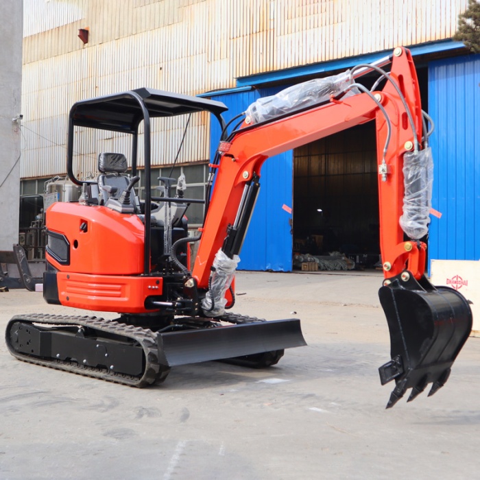 Mini excavator for landscaping