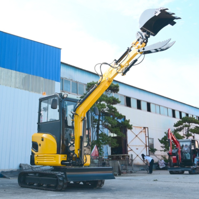 Mini excavator for landscaping